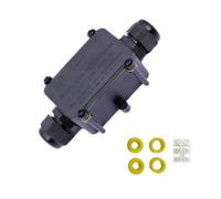 KJH-T Waterproof Junction Box,IP68 Outdoor Cable Connectors with M20 Gland Wire Connector, External Electrical Inline Junction Box for 4-15mm Diameter Cable (2-Way)