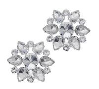 KJHBV 1 Pair Wedding Rhinestone Shoe Clips for Women DIY Detachable Bridal Buckles with Shiny Crystals Elegant Teardrop Design Accessories for High Heels Flats Boots and Sandals