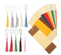 KJHBV 10 Sets Paper Blank Bookmarks with Tassel for DIY Design and Page Marking, Chinese Style Soft Paper Bookmarks for Making Hanging Tags and School Supplies