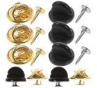 KJHBV 100 Sets Metal Pin Backs with Clutch Locking Mechanism for Clothes and Badges, Multi-purpose Lightweight Iron and Abs Butterfly Clutch Pin Backs, Comfortable Hand Feeling