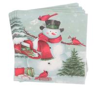 KJHBV 100pcs Christmas Party Napkins with Snowman Pattern, Paper Disposable Napkins for Celebration, Unique and Creative Design, Soft and Absorbent Tissue Paper for Holiday Events