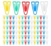 KJHBV 100pcs Creative Triangle Plastic Paperclips for Office and School Use, Easy to Store and Clip Documents, for Photos and Scrapbooks, Home Organising Accessories Random Color