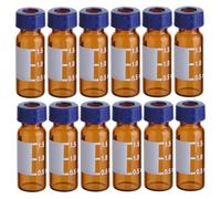 KJHBV 100pcs Small Glass Vials with Screw Cap for Sample Storage, 1.5ml and 2ml Amber Glass Bottles with Good Sealing Properties, for Science and Pharmacy Use