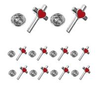 KJHBV 10pcs Cross Heart Brooch Pins for Suit Jackets and Clothes, Alloy Material with Quick and Safe Attachment, Elegant Religious Jewelry for Easter Church Events and Business Meetings