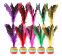 KJHBV 10pcs Interactive Badminton Shuttlecocks with Impact Resistant Plastic and Plume Material for Indoor and Outdoor Games, Improving Motor Skills and Fun Playthings for Adults