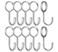 KJHBV 10pcs Stainless Steel Expansion Rope Hooks Robust Construction and Easy Attachment, Silver Spiral Hooks for Hanging Decorations and Planters, Suitable for General Purposes