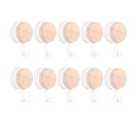 KJHBV 10pcs White Wooden Wall Hooks Round Head, Multi-Functional Abs and Wood Material Coat Hooks for Hanging Scarves and Keys, Easy to Clean, for Bathroom and Small Item Storage