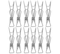 KJHBV 12 Pack Stainless Steel Gold Shower Door Hook Clips for Bathroom Towels and Stationery Hanging Organizer Space Saving Hooks