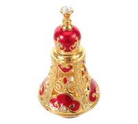 KJHBV 125ml Vintage Style Arabian Perfume Bottle with Glass and Alloy Material Featuring Secure Stopper and Intricate Retro Patterns, for Travel and Home Décor