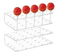 KJHBV 2 Pcs Cake Pop Stand Display Holder 20 Holes Each, Acrylic Square Cake Pops Holder Featuring Appearance and Strong Material, Easy to Use for Wedding and Party Display