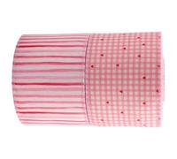 KJHBV 2 Rolls Pink Checkered Heart Pattern Wired Edge Burlap Ribbon for Present Wrapping and Cake Wrapping, 5 Yards Each, Linen Material Protective Iron Wire, for Party and Wedding