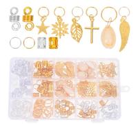 KJHBV 200pcs Dread Beads Hair Braid Jewelry Adjustable Metal Hair Clips for Women and Beginners, Easy to Put and Take, for Parties and Concerts