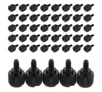 KJHBV 200pcs PC Case Thumb Screws 6-32 Thread Black Alloy Knurled Fasteners with Finely Knurled Surface and Smooth Polished Finish for Custom Computer Build Replacement Hardware