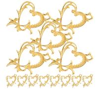 KJHBV 20pcs Open Back Heart Bezels for Jewelry Making, Alloy Metal Frames with UV Adhesive Edge to Prevent Color Fading, Delicate Decorative Pendants for DIY Crafting