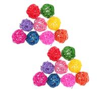 KJHBV 20pcs Rattan Parrot Chewing for Small and Medium-sized Pets, Lightweight Balls to Reduce Boredom in Pet Cages or Outdoor Use Random Color