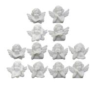 KJHBV 20pcs Retro Baroque Resin Angel Wings DIY Accessories Set, Multi-use Brooches and Phone Case Decorations, White Flat Back Charms for Crafting and Hair Clips
