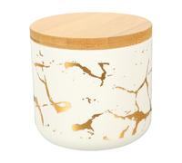 KJHBV 240ml Ceramic Airtight Storage Jar with Bamboo Lid for Tea and Food, Portable and Sealing round Canister for Kitchen Storage and Decoration