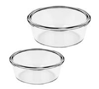KJHBV 2pcs Air Fryer Glass Bowl High Temperature Resistant Glass Baking Bowl 650ml and 1000ml Multi-Functional for Oven Safe Kitchen Use