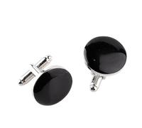 KJHBV 2pcs Black round Cufflinks for Men Classic Business-style Alloy Shirt Accessories with Anti-rust and No Fading Features, for Birthday and Anniversary Gifts