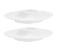 KJHBV 2pcs Ceramic Egg Holders White Egg Stands Convenient to Clean and Protect Hands from Heat for Breakfast Tableware and Daily Use