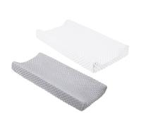 KJHBV 2pcs Changing Pad Covers Soft Polyester Changing Table Protectors for Boy Girl Skin-Friendly Removable Washable Mat Covers in White and Grey
