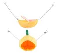 KJHBV 2pcs Cotton Velvet Hamster Hanging Nest for Gerbils Orange