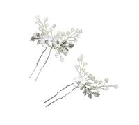 KJHBV 2pcs Crystal Flower Hair Pins Hair Forks Zinc Alloy DIY Embellishments Accessories Decoration Silver for Holiday and Everyday Use