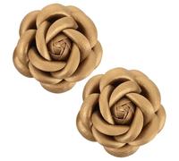 KJHBV 2pcs Golden Pu Decorative Shoe Clips Elegant Rose Flower Design Versatile and Detachable Shoe Embellishments for Women Wedding