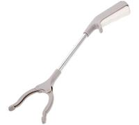 KJHBV 2pcs Grabbers Stainless Steel Litter Pick up Reacher with Ergonomic Handle for Disabled and Elderly, Safe Garbage Clamp Tool for Working and High Shelves