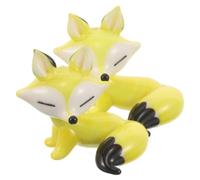 KJHBV 2pcs Handcrafted Glass Fox Figurines with Rounded Edges and Smooth Craftsmanship, Cartoon Design Miniature Animal Ornaments Safe for Surface, for Windowsill or Bookshelf Décor