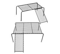 KJHBV 2pcs Iron Chicken Coop Feeding Rack with Ladder for Small Animals, Black Farmhouse Rack Suitable for Cage, Can Place Food Bowls and Water Cups, Sturdy Poultry Accessory