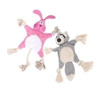 KJHBV 2pcs No Stuffing Dog Chew for Medium Dogs, Plush Cartoon Animal Shape, Sturdy Cloth Material, Suitable for Indoor and Outdoor Play to Stimulate Hunting Instincts and Independent