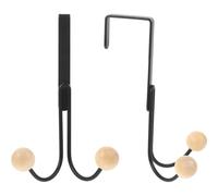 KJHBV 2pcs Overdoor Hanger Hooks with Double-Headed Design for Door Wreaths and Coats, Multi-Functional Metal and Wood Hooks Behind The Door in Stylish Black