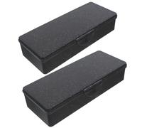 KJHBV 2pcs Pencil Case Plastic Pencil Case Box Large Capacity Pp Black with Lid, Rectangular Hard Storage Box for School Supplies Organisation and Office, Boys