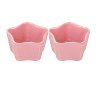 KJHBV 2pcs Pink Star Shaped Ceramic Pet Feeding Bowls for Hamsters and Small Animals, Easy to Clean and Not Easily Overturned, Small Pet Food Bowl for Caged Birds and Guinea Pigs