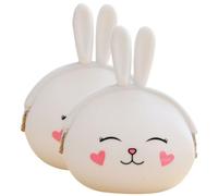 KJHBV 2pcs Silicone Bunny Coin Purse Set for Women, Lightweight Small Wallets with 3D Cartoon Rabbit Face, Easy to Store Change Pouches for Backpack Or Shoulder Bag Use