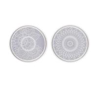 KJHBV 2pcs Silicone Coaster Mold Round Shape Cup Mat Mold for DIY Handicrafts, Easy to Use Non-Stick Handmade Craft Tool Suitable for Family Gathering