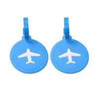 KJHBV 2pcs Silicone Luggage Tags for Travel with Blue Round Design, Sturdy and Easy to Write Name, Address, and Phone Number, for Suitcases and School Bags to Quickly Identify Your Bags
