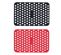 KJHBV 2pcs Silicone Oven Tray Mat for Air Fryer and Steamer, Heat Resistant Non-Stick Baking Pad with Smooth Surface, Rectangular Shape, for Steaming Vegetables and Desserts