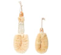 KJHBV 2pcs Sisal Body Brush Set with Wood Handle for Gentle Touch and Dry Brushing, Natural Shower Scrubber for Exfoliating and Bathing