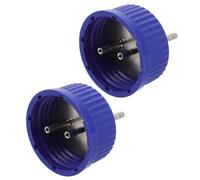 KJHBV 2pcs Stainless Steel and Plastic Fermentation Tank Feeding Caps with Precise Feed and Easy Refill Design, Blue Sampling Port Caps for Particular Research Needs