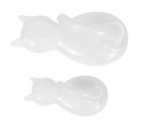 KJHBV 2pcs Wall Mounted Coat Hooks White Plastic Cat Tail Design, Portable and Practical for Organising Items the House, for Kitchen and Home Storage