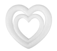 KJHBV 2pcs White Foam Heart Shape Rings for Crafts and Party Decor Creative Hollow Foam Hearts Can Be Painted and Embellished for Floral Wreaths and DIY Projects