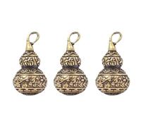 KJHBV 3 Pcs Brass Gourd Keychain Adorns with Unique Antique Style, Lightweight and Sturdy Calabash Pendants for Keychains or Hand-made Works