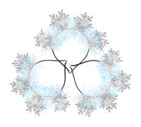 KJHBV 3 Pcs Silver Snowflakes Christmas Headbands for Women, Lightweight Felt Fabric Hair Accessories with Glitter, Eye-catching Decorative Hairbands for Photo Prop