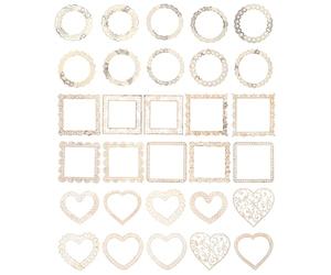 KJHBV 30pcs Lace Border Scrapbooking DIY Paper for Notebook Decoration, Easy to Write and Fold, Square Round Shapes, for Wrapping and Message Paper, Assorted Styles