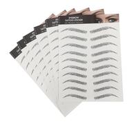 KJHBV 3d Hair-like Eyebrow Stickers Black Brow Tattoos 6 Sheets Waterproof Temporary Transfer Stick-on for Makeup and Beauty Bloggers