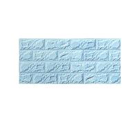 KJHBV 3D Self-Adhesive Brick Pattern Wallpaper in Blue for Living Room and Bedroom, Pe Foam Material with Safe Peel and Stick Feature, Modern Wall Tile Decor with Realistic Effect