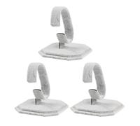 KJHBV 3pcs C-shaped Watch Display Rack Bracelet Holder and Bangle Display Stand in Grey Lint Material for Jewellery Storage and Adjustable Bending and Fine Workmanship