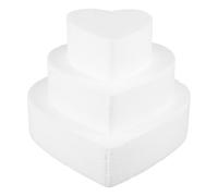KJHBV 3pcs Heart Shaped Foam Cake Dummy Set Polystyrene Cake Dummies and White Cost Saving DIY Arts Craft